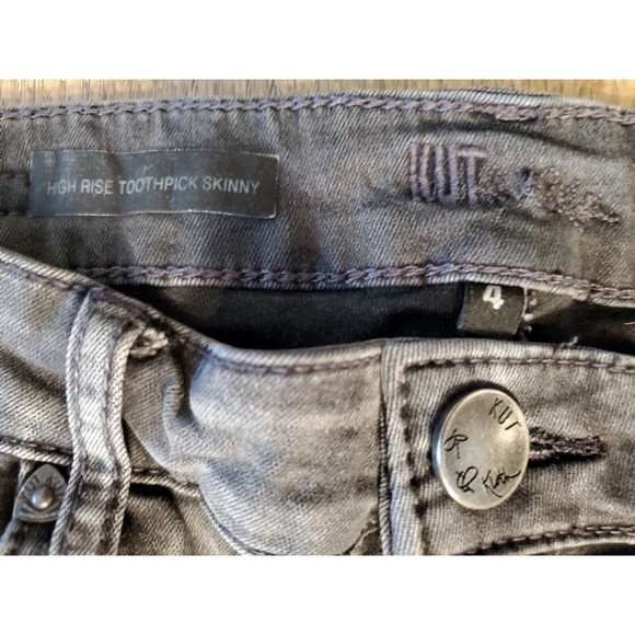 Kut From The Kloth Toothpick Skinny Jeans Size 4 Womens High Rise - Picture 2 of 6